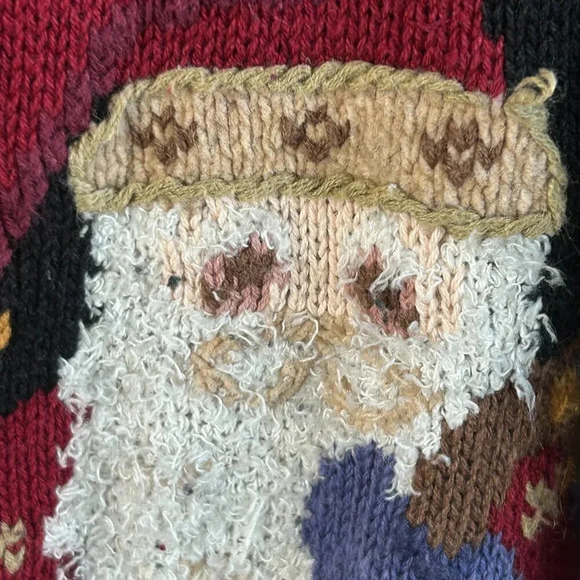 Northern Isles Christmas Cardigan Sweater Santa Claus and Festive Tree Large - Picture 2 of 7